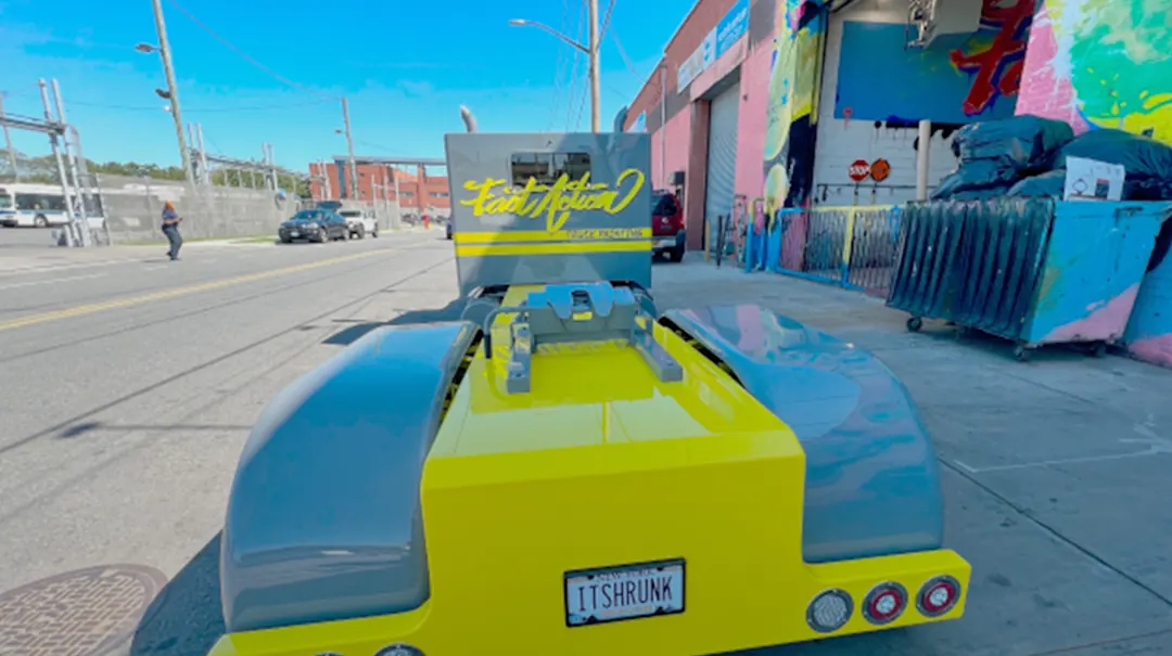 Repainted truck at Fast Action Body Repair in Rockaway NY